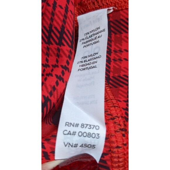 NEW! Wmn's ALO Occasion Buffalo Plaid Leggings in Scarlett Red w/Side Stripe M - Picture 16 of 16